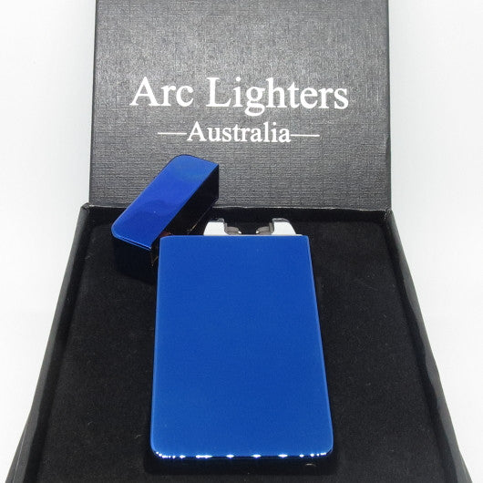 USB Rechargeable Electric Blue Dual Plasma Arc Lighter with Side Button