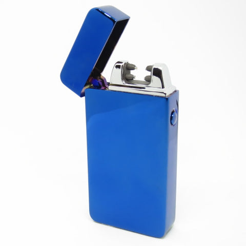 USB Rechargeable Electric Blue Dual Plasma Arc Lighter with Side Button
