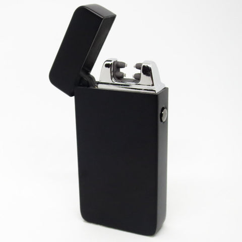 USB Rechargeable Matte Black Dual Plasma Arc Lighter with Side Button