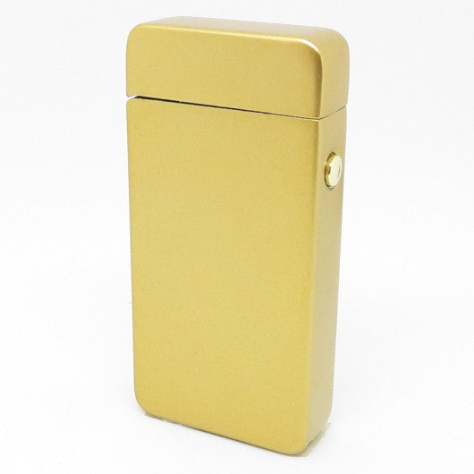 USB Rechargeable Satin Gold Dual Plasma Arc Lighter with Side Button